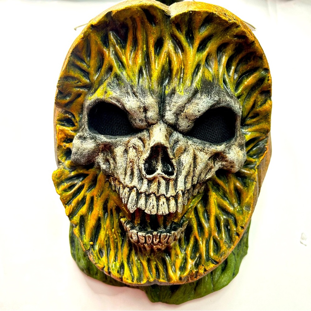 Pumpkin Skull Adult Halloween Latex Mask